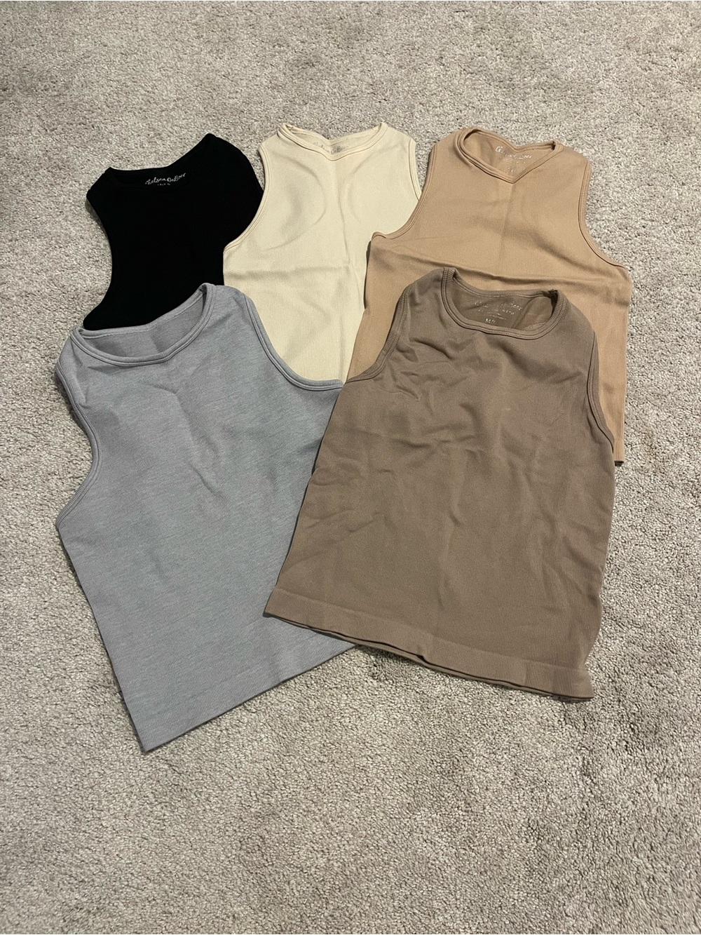 Classic Ribbed Tank Top - Black, Cream, Gray, Tan, Brown